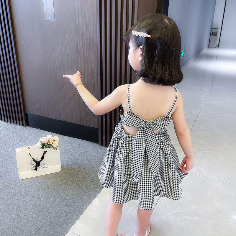 Đầm Công Chúa Hai Dây Bằng Cotton Trơn Họa Tiết Hoa Thời Trang Mùa Hè Hàn Quốc Dễ Phối Đồ Dành Cho Bé Gái