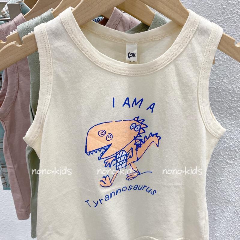 Hàng Mới Về Bộ Áo Thun Sát Nách In Hình Khủng Long Hoạt Hình + Quần Dành Cho Bé Trai