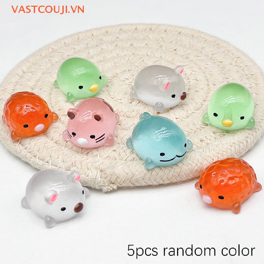 Bộ 5 Phụ Kiện Trang Trí Góc Bằng Resin Màu Dạ Quang DIY