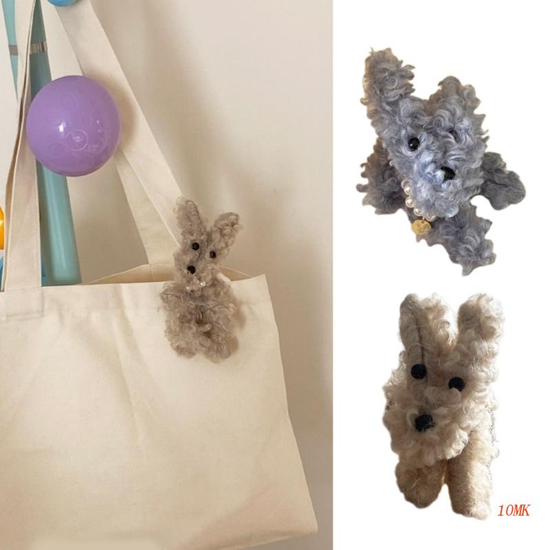 Móc Khóa Đính Ngọc Trai Hình Chú Chó Dễ Thương DIY