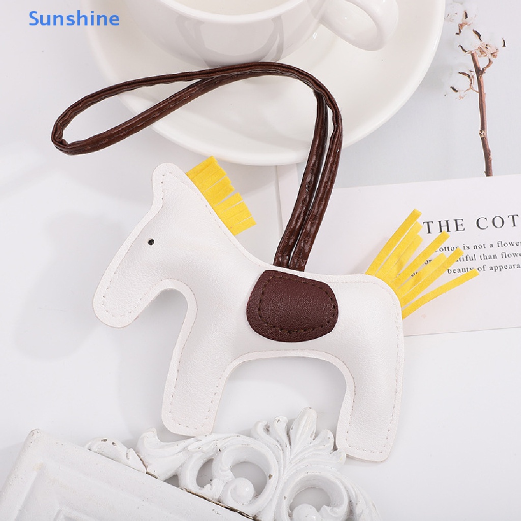 Móc Treo Chìa Khóa Bằng Da PU Hình Ngựa Một Sừng Trang Trí Túi Xách Nữ
