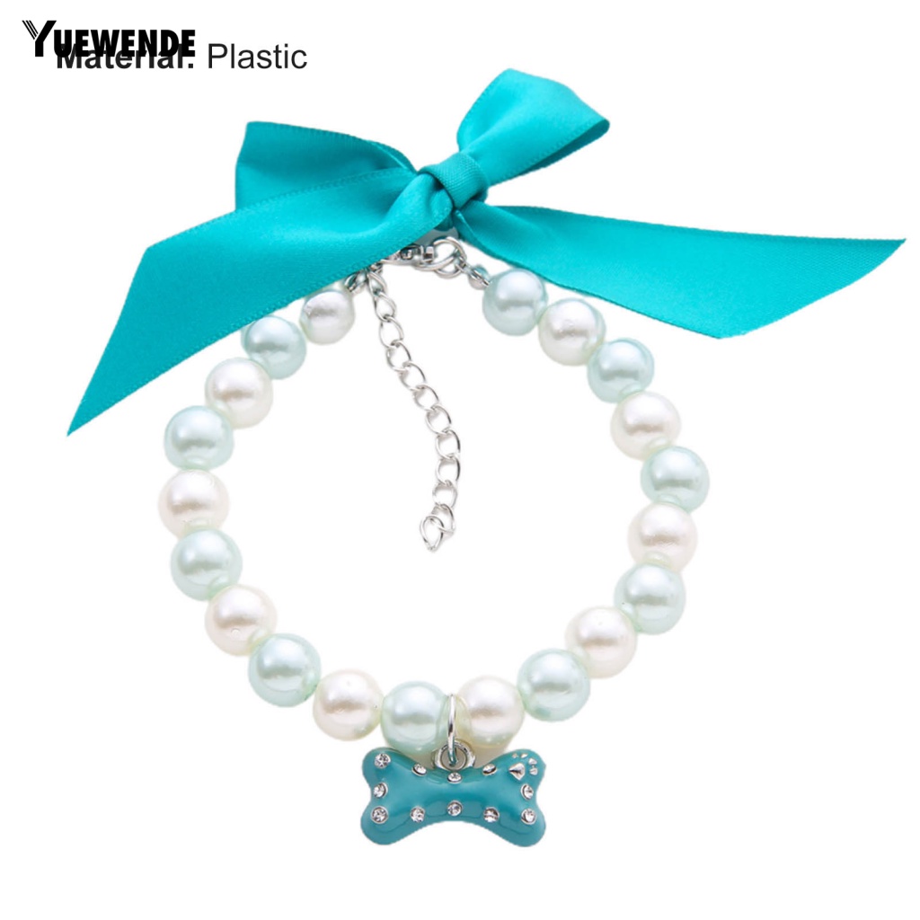 Vòng Cổ Ngọc Trai Giả Thắt Nơ Thời Trang Dành Cho Thú Cưng