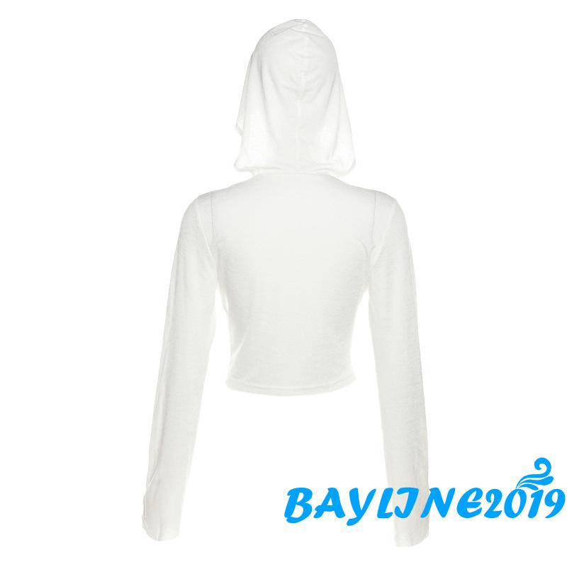 Áo Hoodie Lửng Dài Tay Màu Sắc Thời Trang Dành Cho Nữ | BigBuy360 - bigbuy360.vn