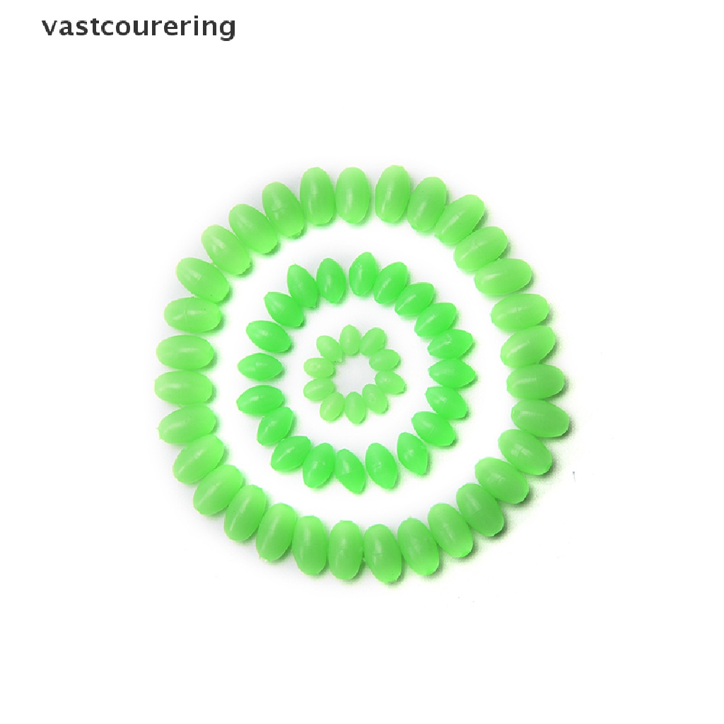 Set 100 Hạt Phát Quang Hình Oval Mềm Mại Kích Thước 5mm / 8mm / 10mm Dùng Trong Câu Cá