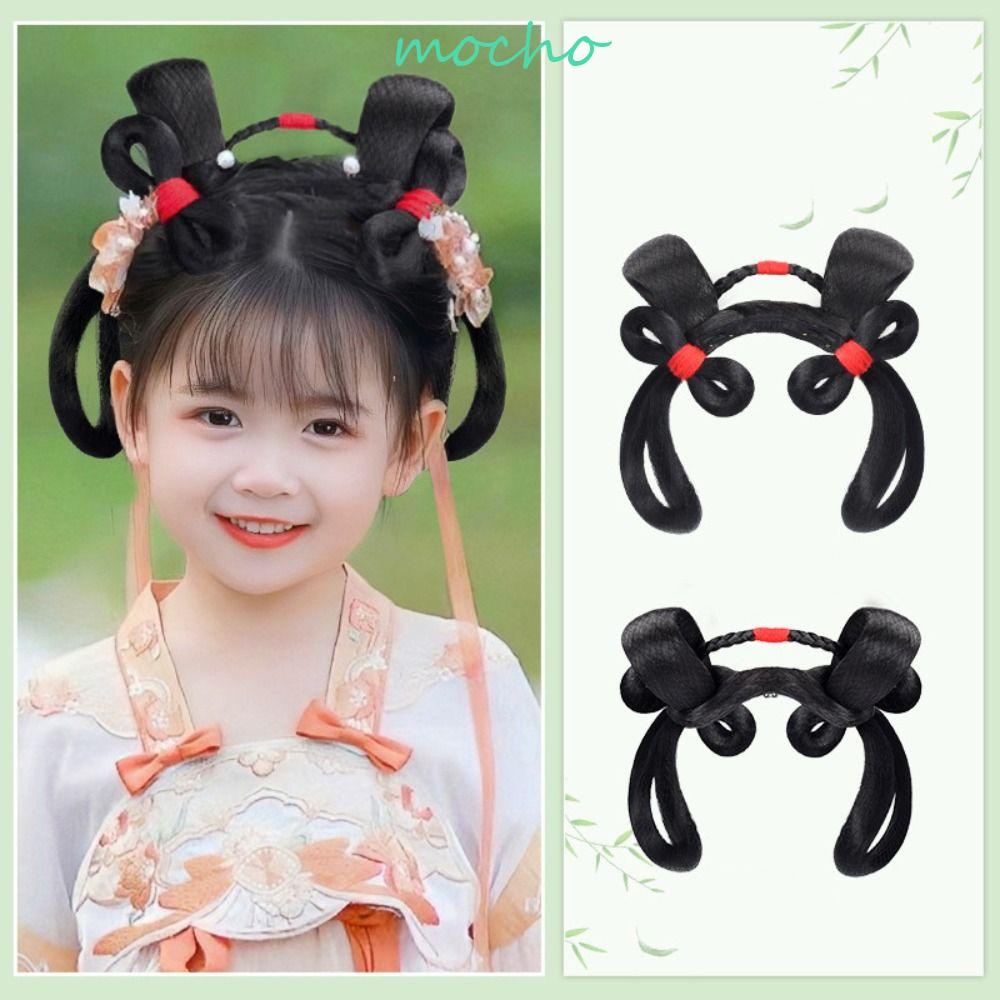 Tóc Giả Màu Đen Phong Cách Trung Hoa Cổ Điển Chất Lượng Cao Cho Bé Gái