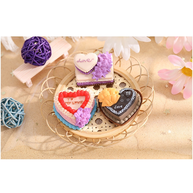 Mô Hình Tiểu Cảnh "Bánh Sinh Nhật Mini" Trang Trí Sen Đá, Sân Vườn/ Chậu Cây, DYI, Terrarium