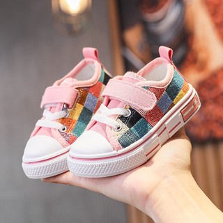 Giày thể thao vải canvas đế cao su mềm thời trang xuân thu cho bé