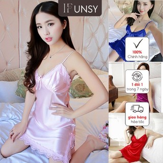 Đồ Ngủ Sexy 💗 Đầm Ngủ Sexy❣️FreeShip - Chất Đẹp❣️Lụa Satin Phối Ren Quyến Rũ(T)
