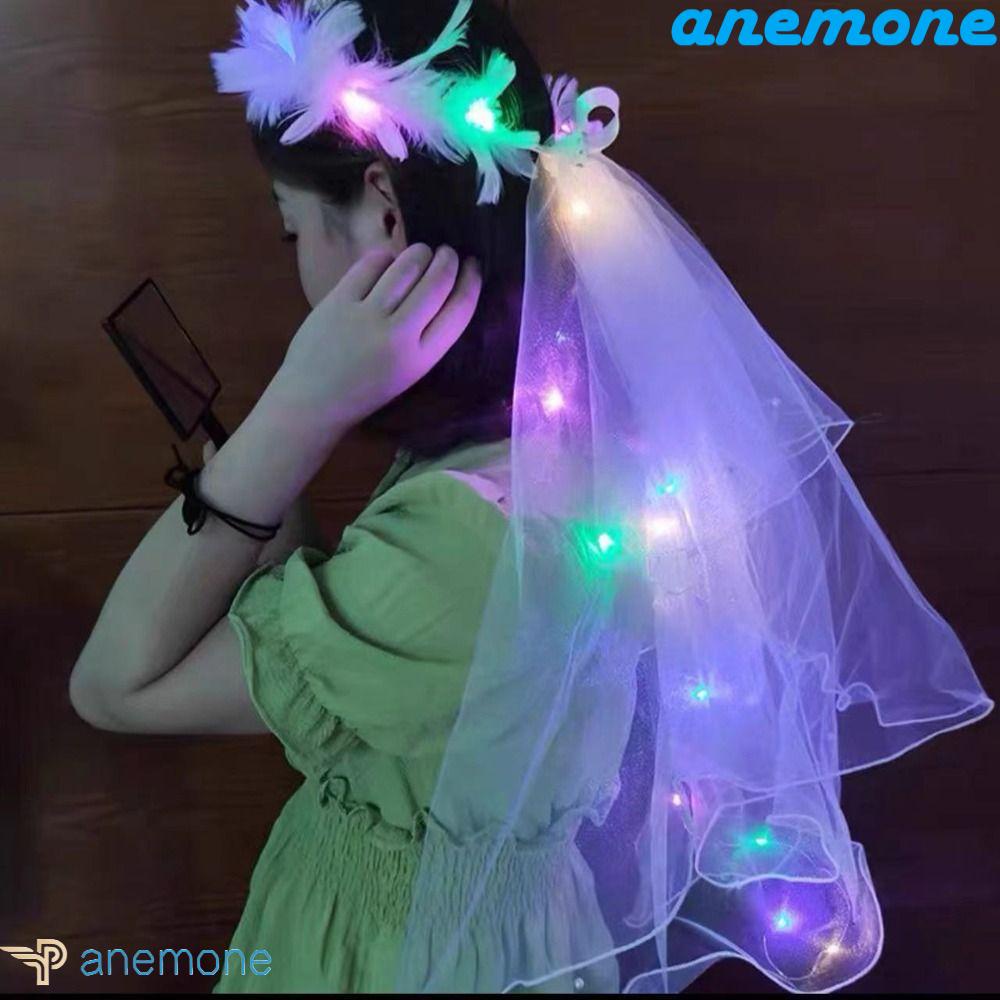 Băng Đô Cài Tóc Phối Mạng Che Mặt Đính Nơ Lưới Màu Trắng Kiểu Hàn Quốc Lãng Mạn Cho Cô Dâu