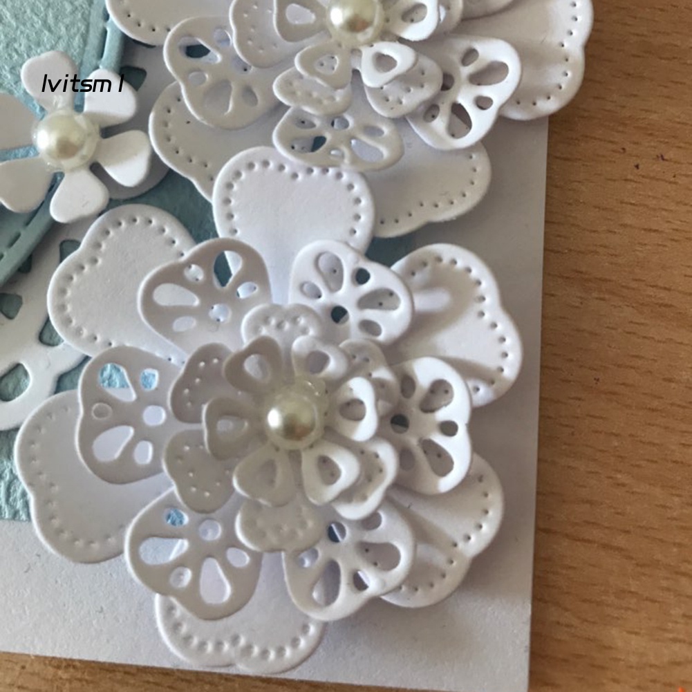 Khuôn Cắt Giấy Làm Từ Kim Loại Hình Hoa 3D Trang Trí Scrapbook