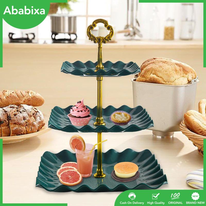 Giá Đỡ Bánh Cupcake 3 Tầng Có Tay Cầm Trưng Bày Trái Cây / Món Tráng Miệng Trang Trí Bàn Tiệc Cưới