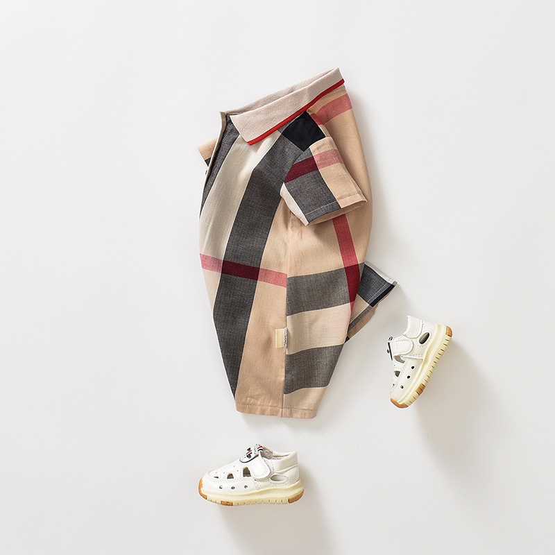 Áo Liền Quần Polo Tay Ngắn Thời Trang Cho Bé Trai 0-18 Tháng Tuổi