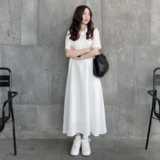 Đầm polo dáng dài kèm váy 2 dây lụa (ảnh thật)