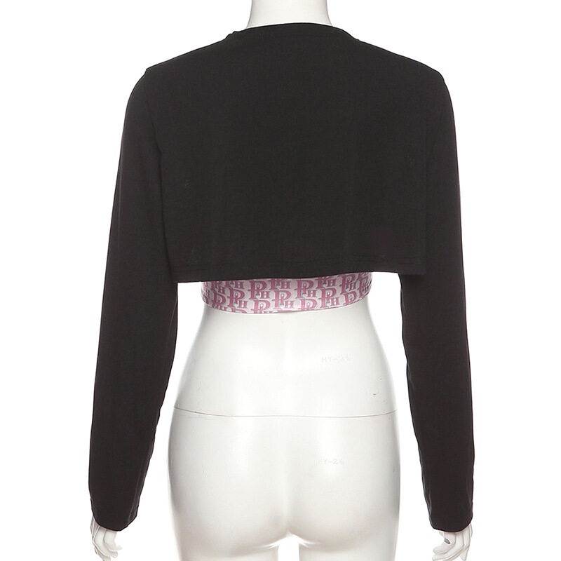 Weird Puss Áo Thun Tay Dài Dáng Ngắn Ôm Sát Quyến Rũ Dễ Phối Đồ Hợp Thời Trang Cho Nữ