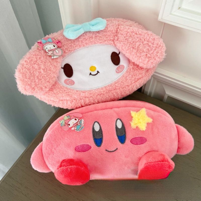 Sanrio Túi Đựng Bút Chì / Mỹ Phẩm Cỡ Lớn Hình Kuromi My Melody Cinnamoroll Nhồi Bông Dễ Thương Cho Học Sinh