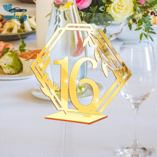 Galaxy Bộ Thẻ Số Để Bàn Hình Lục Giác Bằng Acrylic Trong Suốt