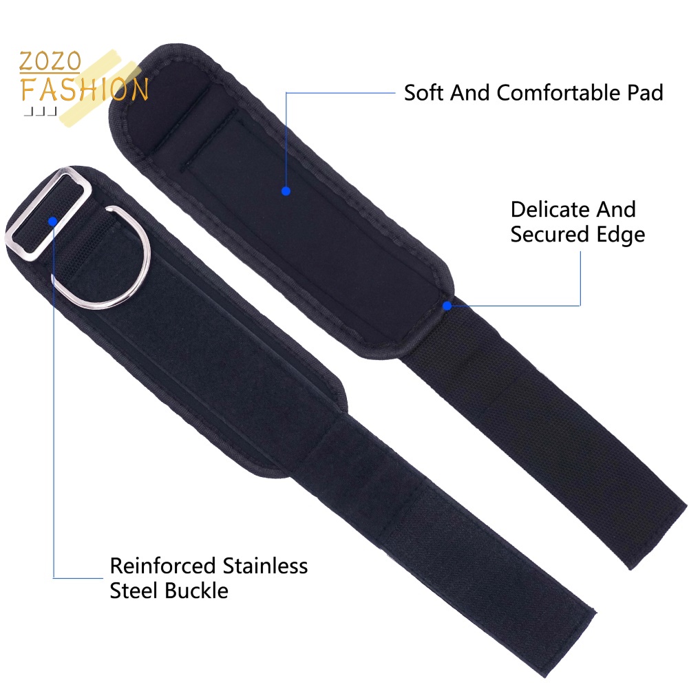 Bộ 2 Dây Đeo Mắt Cá Chân Chữ D Có Thể Điều Chỉnh Hỗ Trợ Luyện Tập Gym Tại Nhà