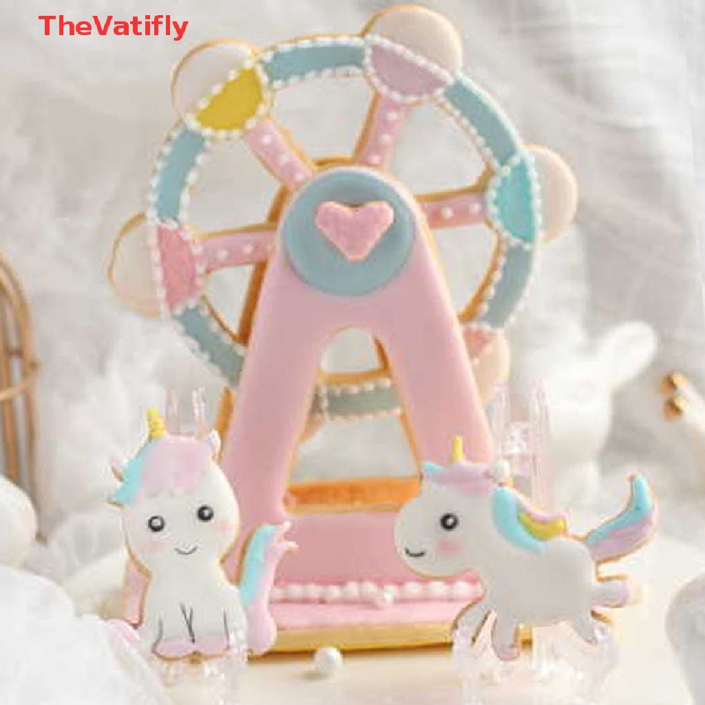 1 Bộ Khuôn Bánh Hình Đu Quay Công Viên Bằng Nhựa Họa Tiết Động Vật Biển Hoạt Hình Diy