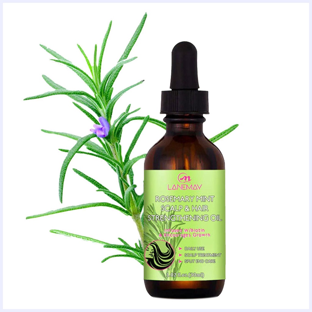 Dầu hương thảo cho tóc Dầu hương thảo hữu cơ cho da đầu & tóc chắc khỏe 1 Fl. Oz Rosemary Oil With Biotin & Essential Oils, Tinh dầu dưỡng cho tóc chẻ ngọn và da đầu khô