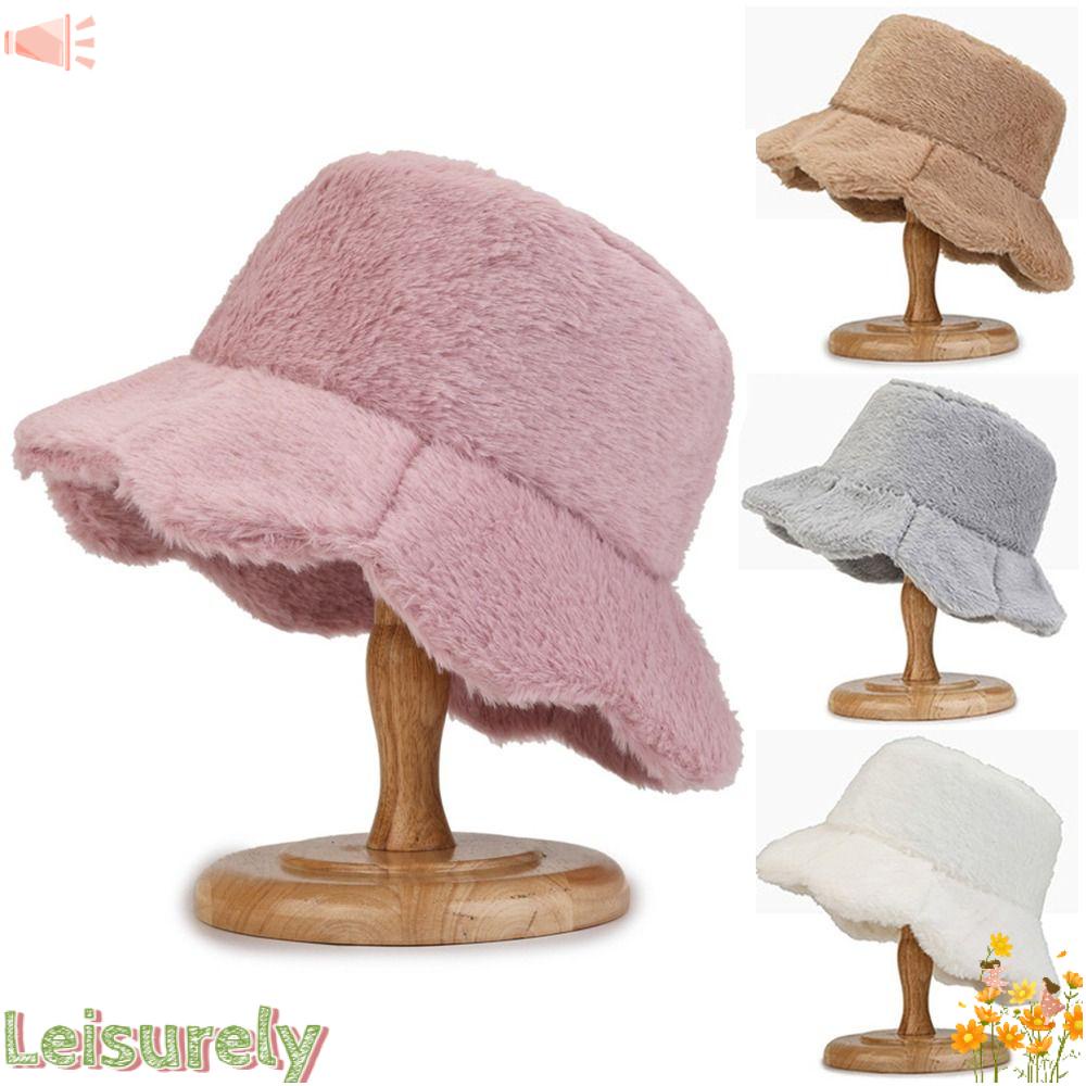 Mũ Bucket Phối Lông Nhung Ấm Áp Thời Trang Mùa Thu Cho Nữ