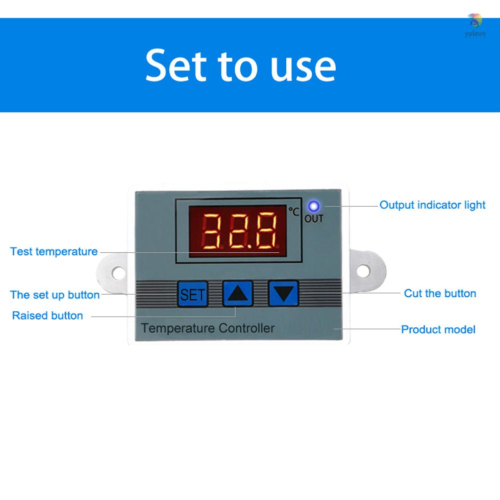 Phụ Kiện Điện Tử 12V / 120W - 50~110 Chất Lượng Cao°C Bộ Điều Khiển Nhiệt Độ Kỹ Thuật Số Thông Minh Màn Hình Hiển Thị Kỹ Thuật Số Chống Nước 1M Cho Bể Cá