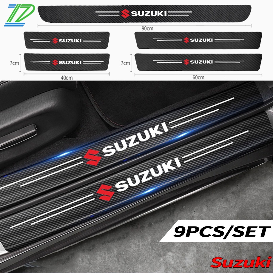 Miếng Dán Bảo Vệ Cửa Xe Hơi Suzuki Ertiga Swift XL7 SX4 Jimy Vitara Jimy Bằng Sợi Carbon