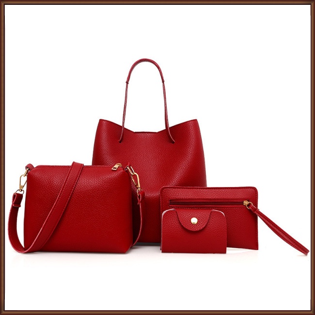 Set 4 Túi Xách + Ví Cầm Tay Thời Trang Cho Nữ