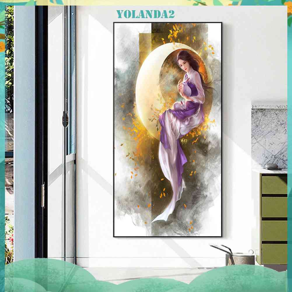 Bộ Tranh Đính Đá 5D Họa Tiết Mặt Trăng Độc Đáo DIY Dùng Trang Trí Nhà Cửa