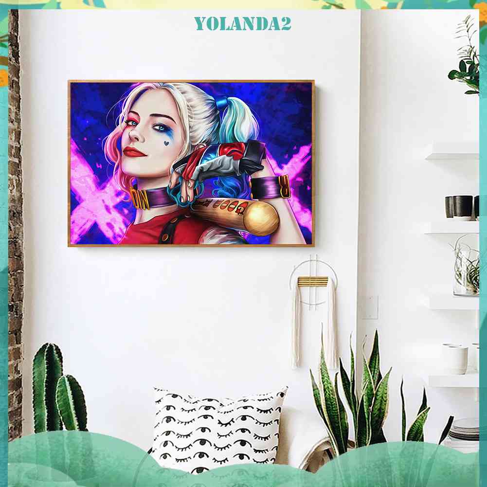 Tranh Đính Đá Kim Cương Toàn Bộ 5D DIY Hình Vẽ Harley Quinn