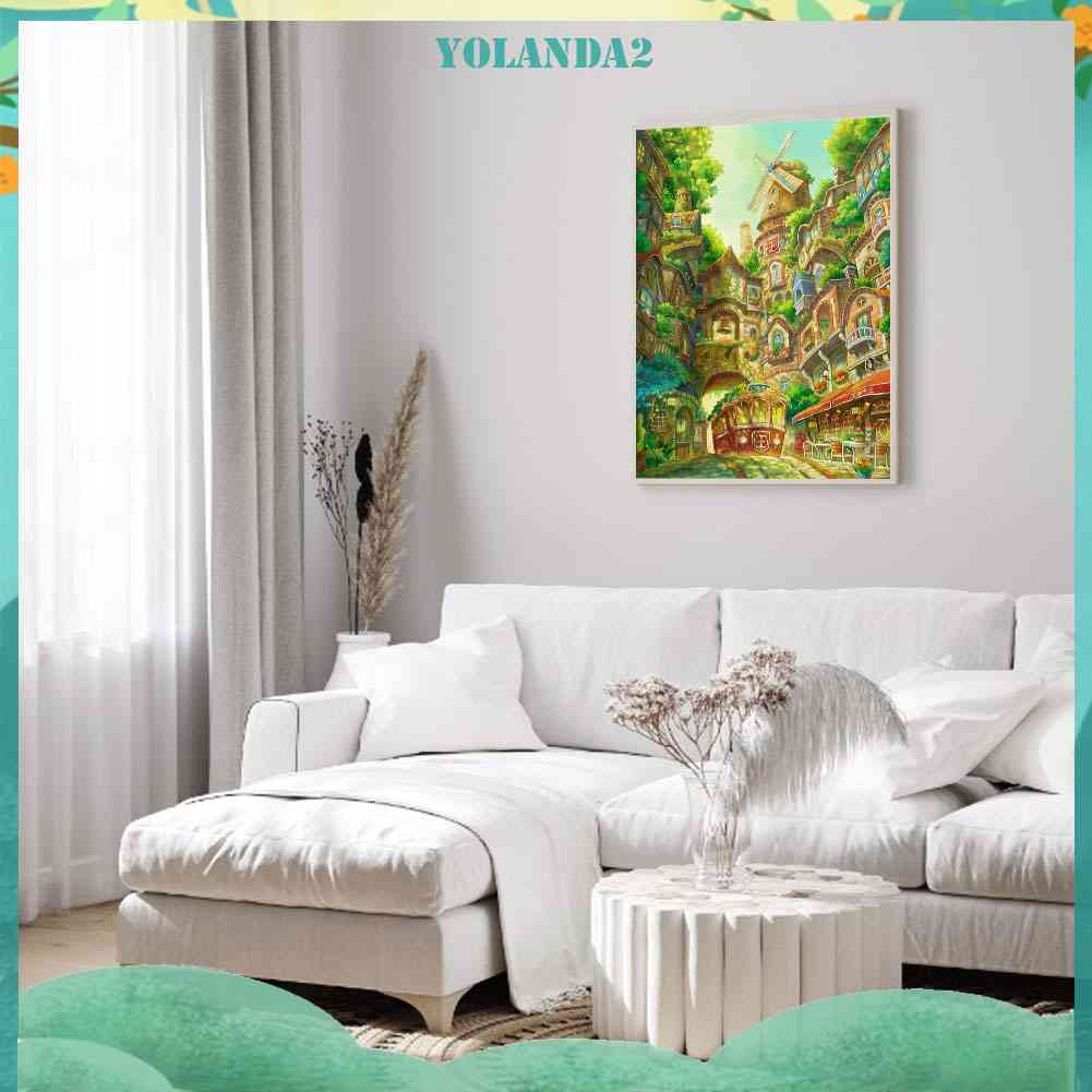 Tranh Đính Đá Kim Cương Toàn Bộ 5D DIY Hình Lâu Đài