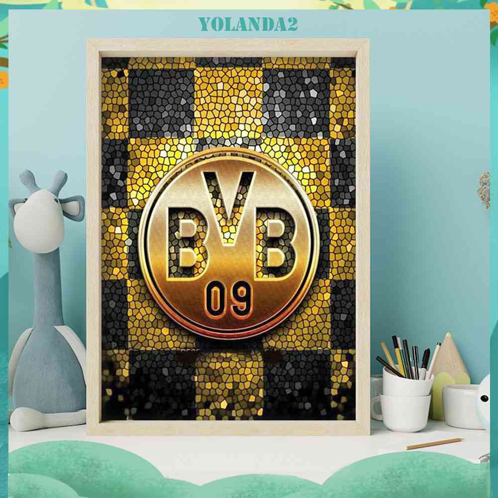 Tranh Đính Đá Kim Cương Toàn Diện Hình Logo Đội Bóng Dortmund