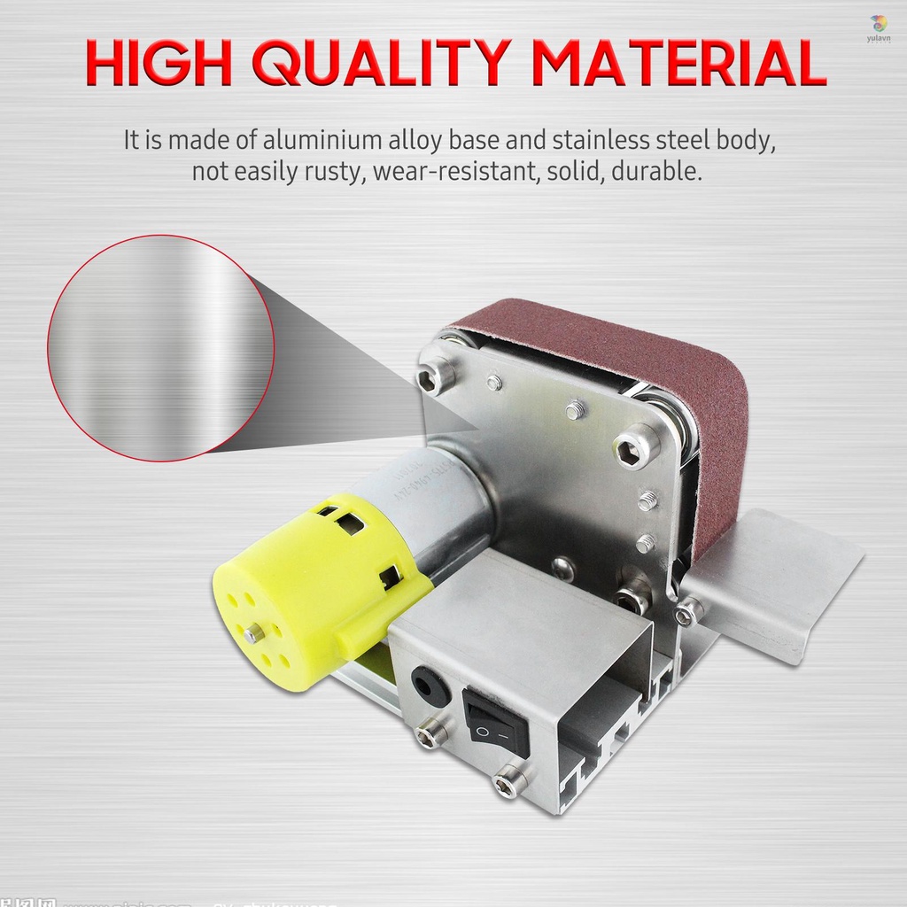 Máy Mài Đánh Bóng Mini Geevorks 7 Tốc Độ Với 10 Dây Đai Bằng Acrylic Kim Loại / Gỗ / Kim Loại