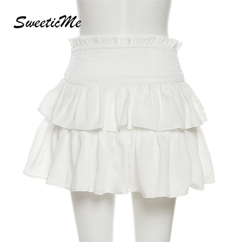 Bộ Áo Tank Top Cổ Chữ V Màu Trơn Phối Chân Váy Eo Cao Thời Trang Mới 2023 Cho Nữ