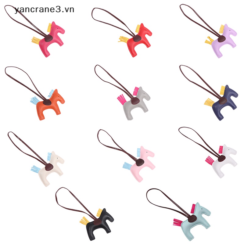 Móc Chìa Khóa Bằng Da PU Handmade Họa Tiết Ngựa 3.vn {yancrane3}