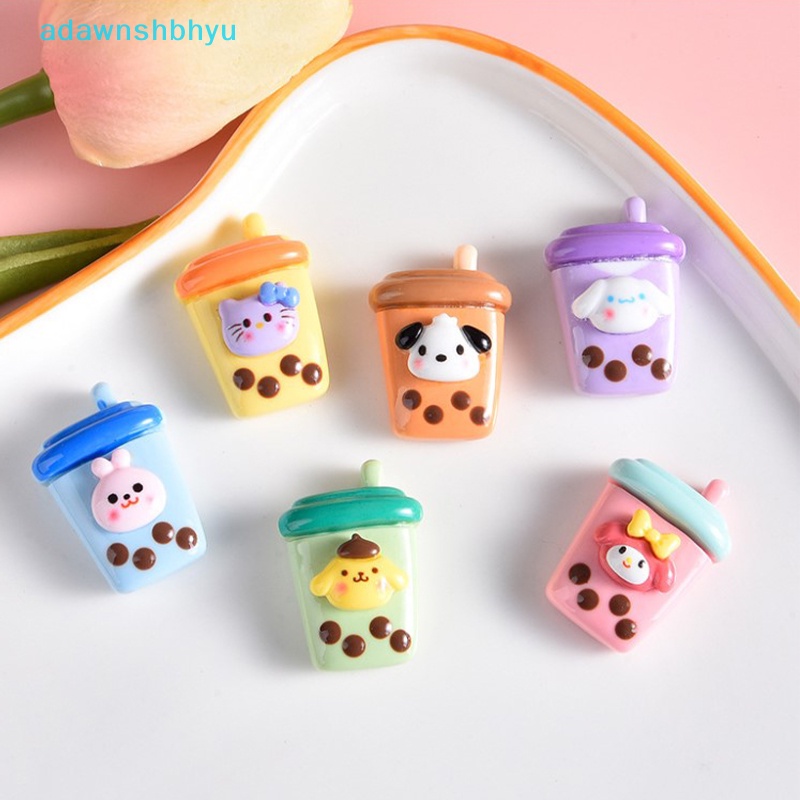 Set 10 Phụ Kiện Trang Trí Điện Thoại Hình Ly Trà Sữa Hoạt Hình Dễ Thương DIY