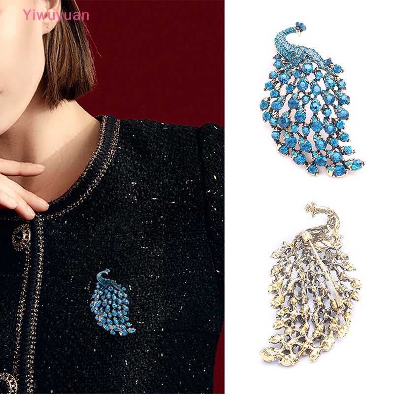 Ghim Cài Áo Hình Con Công Đính Đá Thời Trang Mới