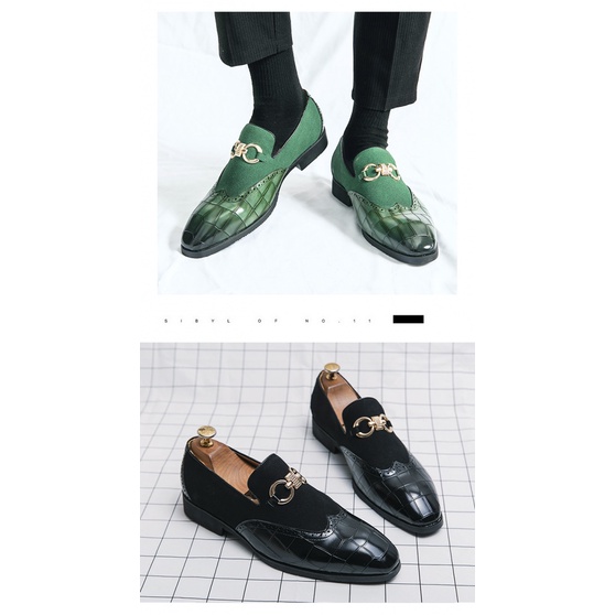 Giày Da Lộn Mũi Nhọn Màu Sắc Sang Trọng Cho Nam