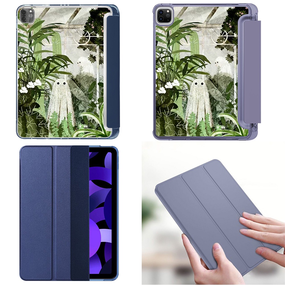 Ốp Máy Tính Bảng Silicon Mềm Hình Ma Màu Xanh Dương / Tím / Hoa Oải Hương Cho iPad 7 8 9 Pro Mini4 Mini5 Air1 Air2 Air3 Air4 2022