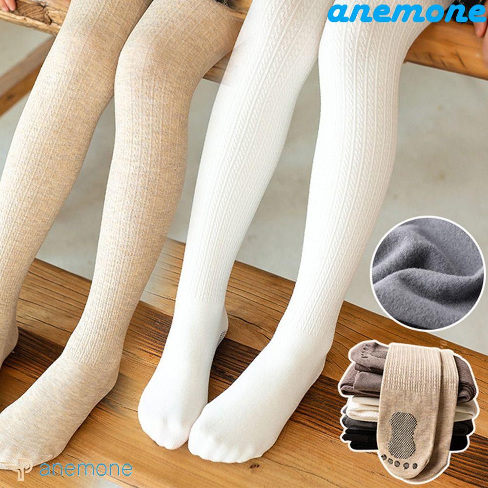 Anemone Quần Legging Cotton Màu Trơn Co Giãn Không Bị Ngứa Thời Trang Mùa Thu Cho Bé