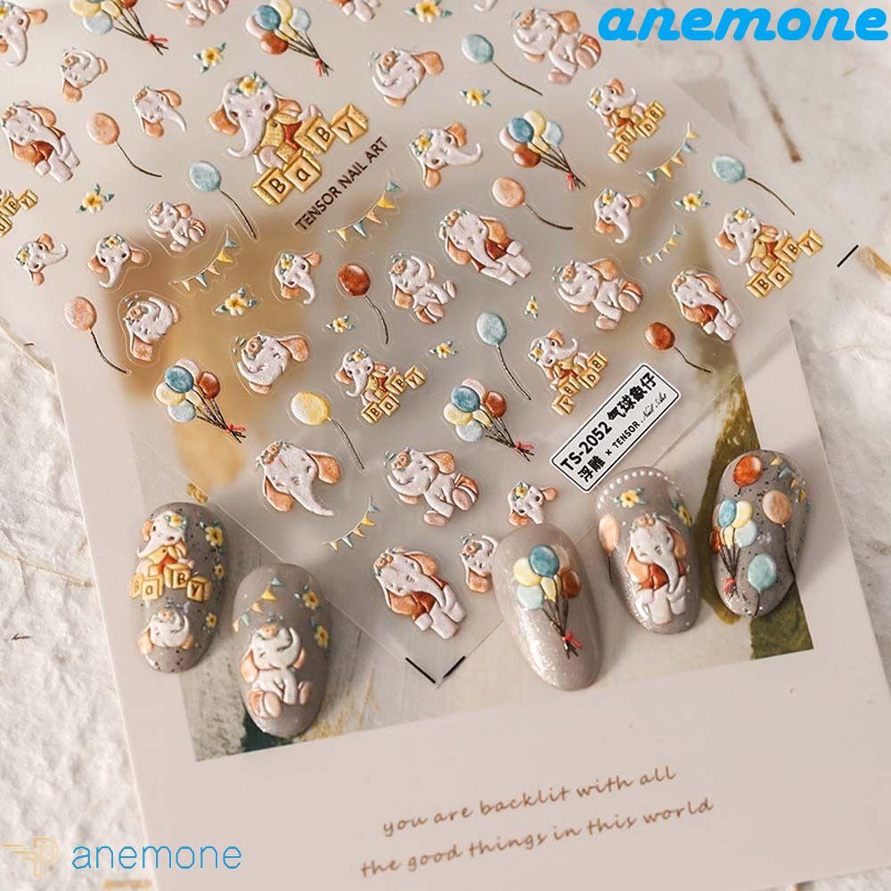 Miếng Dán Trang Trí Móng Tay In Hoạt Hình Gấu Alice / Vịt Duffy Dễ Thương