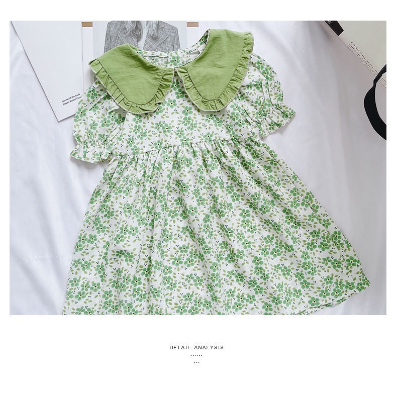 Đầm Công Chúa Mùa Hè 2023 Tay Cộc Kích Thước Nhỏ Và Vừa In Họa Tiết Hoa Cho Bé Gái