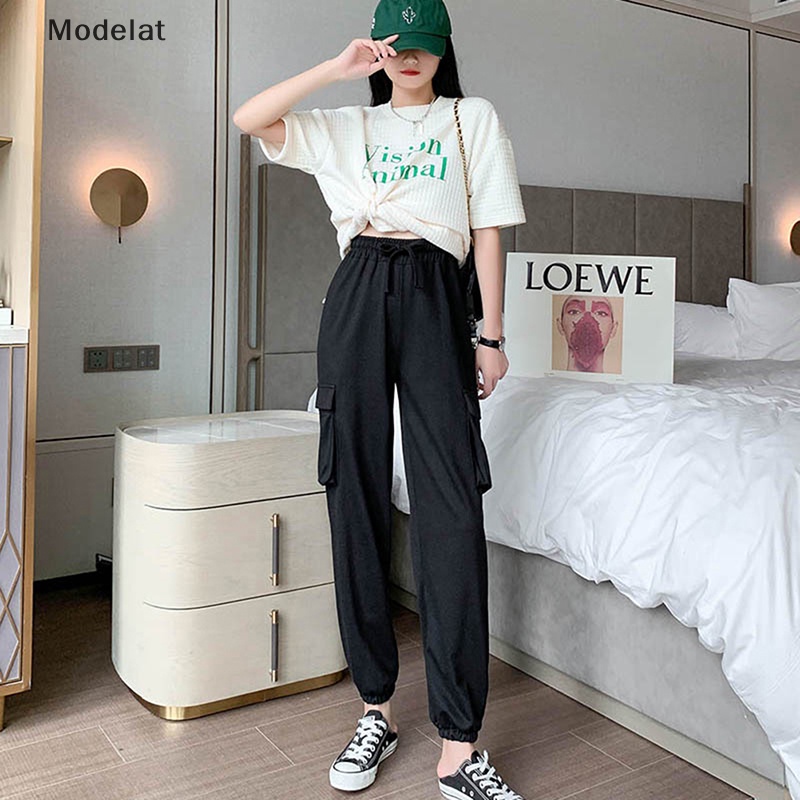 Mfc Quần Thể Thao Lưng Cao Co Giãn Màu Trơn Phong Cách Harajuku Retro Dành Cho Nữ