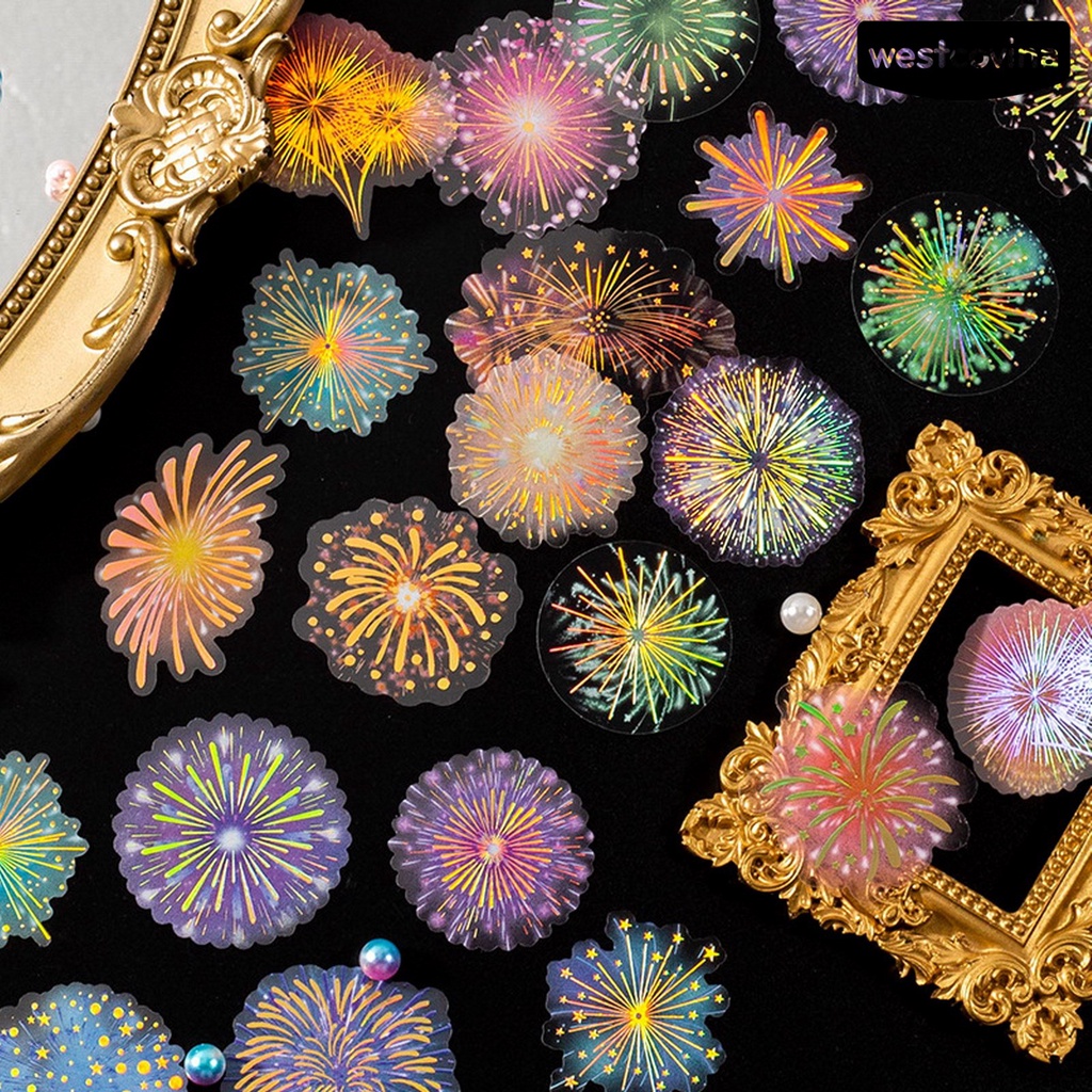 [COD]♪1 Túi Nhãn Dán PET Lấp Lánh Vintage Chống Thấm Nước Tự Dính Trang Trí Album Ảnh