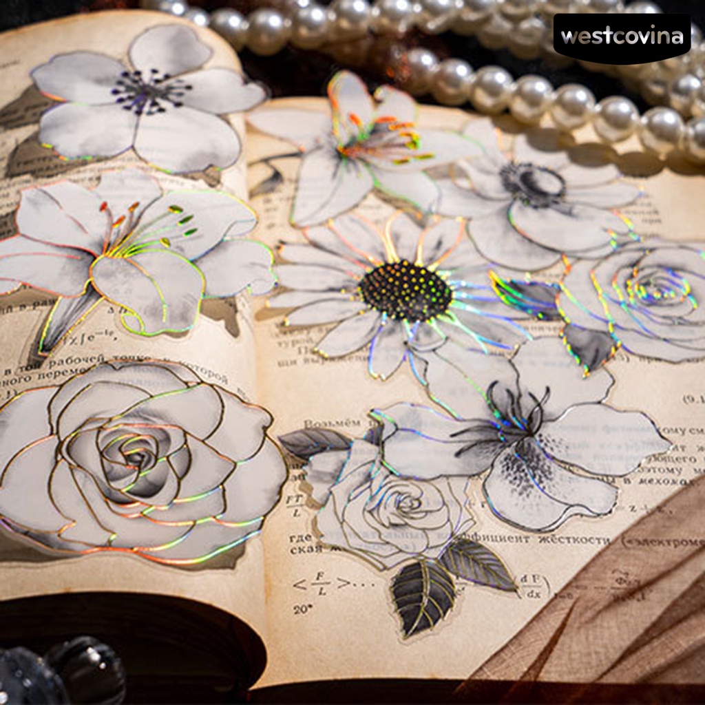 [COD]♪Bộ 20 Miếng Dán Hình Hoa Hồng Bằng Nhựa PET