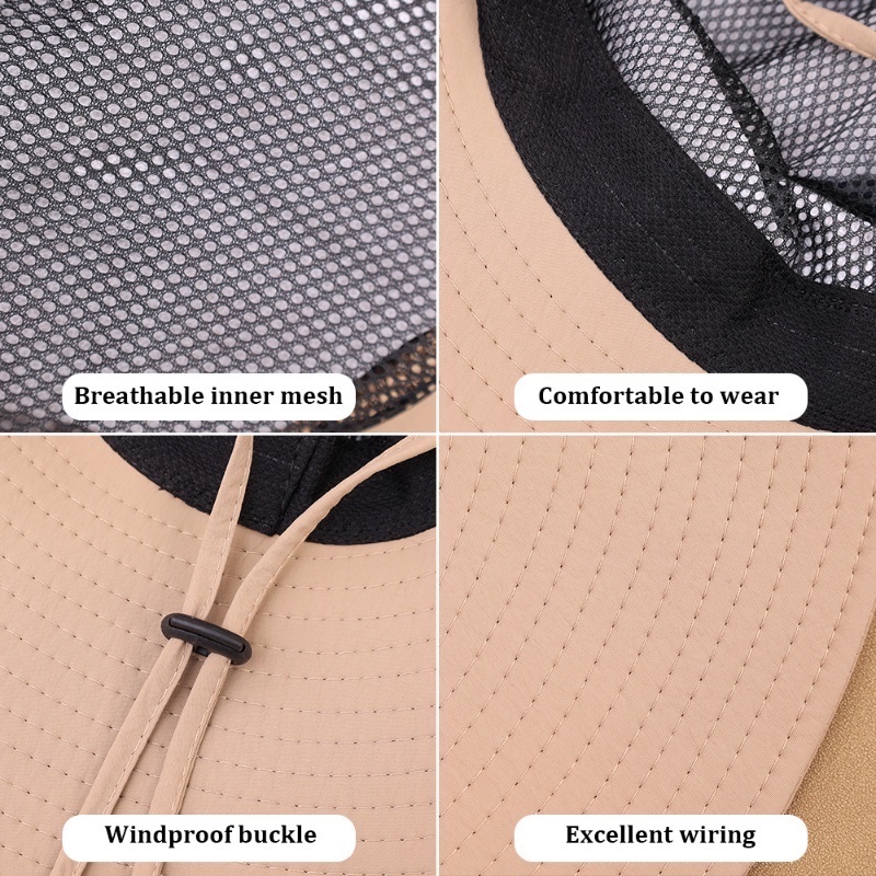 Nón Tai Bèo Vành Rộng Phối Lưới Chống Tia UV Chống Thấm Nước Thoáng Khí Tùy Chỉnh Thời Trang Mùa Hè Cho