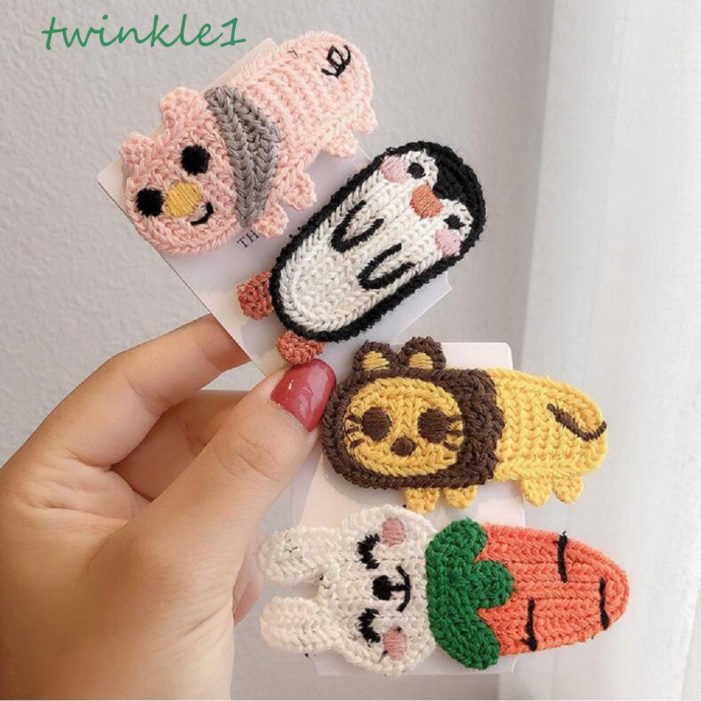 Kẹp Tóc Hình Thỏ Hoạt Hình Bằng Len Lấp Lánh Cho Nữ