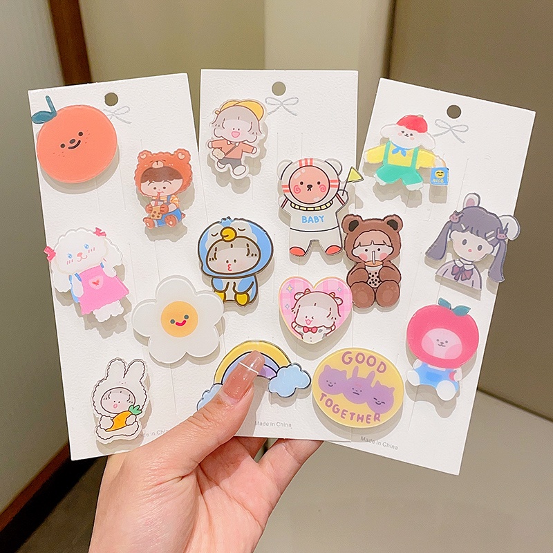 Set 5 Ghim Cài Áo Họa Tiết Hoạt Hình Đáng Yêu