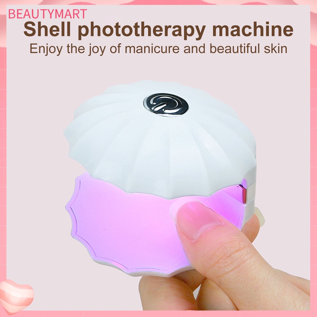 1 Bộ Đèn Sấy Khô Móng Tay Nhanh Chóng Hình Vỏ Sò Kèm Sạc USB Tiện Dụng Cho Gia Đình