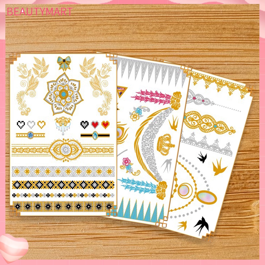 Hình Xăm Dán Kim Loại Ánh Đồng Không Phai Màu An Toàn Có Thể Tháo Rời Cho Cánh Tay / Toàn Thân