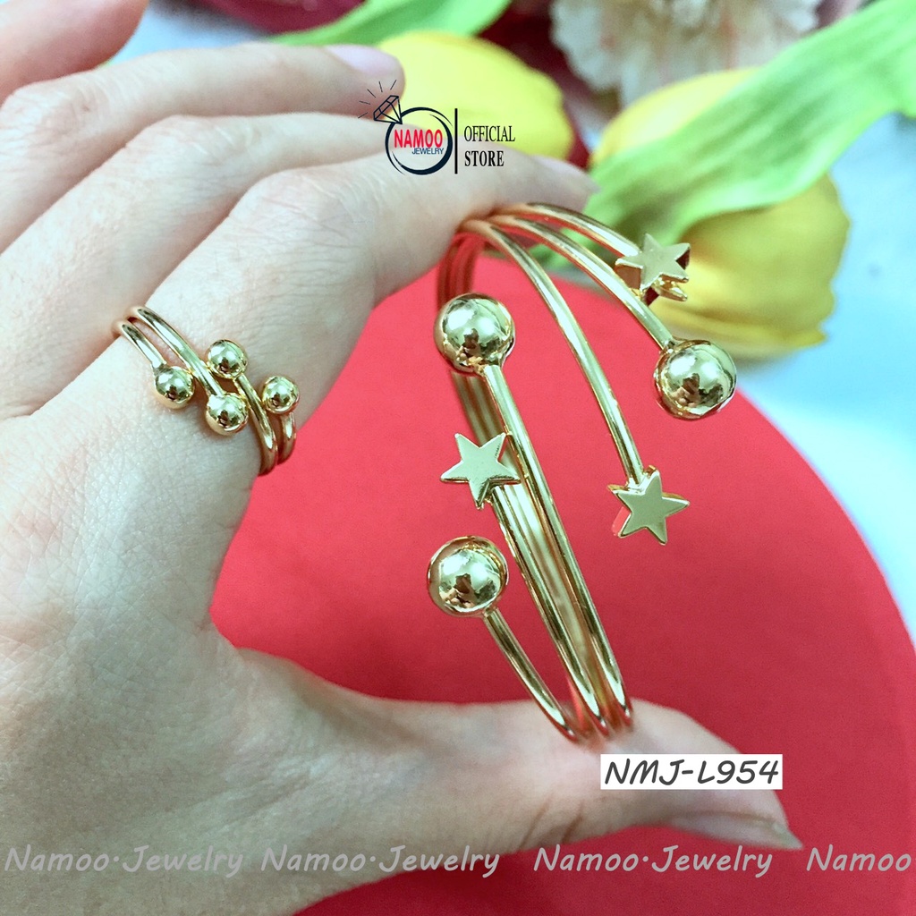 Lắc tay Và Nhẫn Nguyên Bộ 2 món L954 N954 Cực Xinh có thể tự chỉnh độ rộng